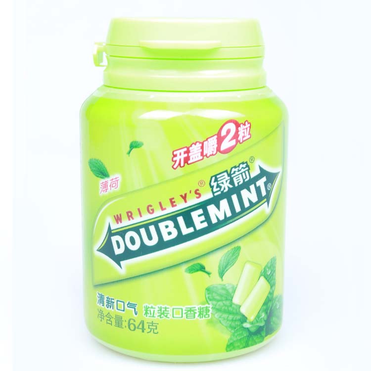 绿箭粒装口香糖40粒瓶装 64g