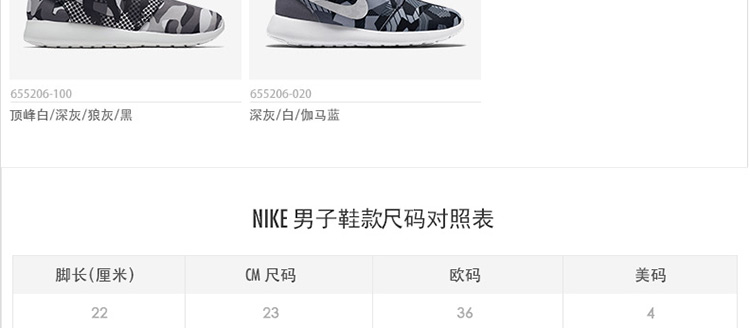 耐克NIKE ROSHE ONE PRINT 男子运动鞋 655206