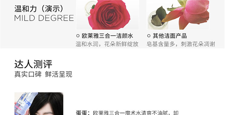 欧莱雅三合一卸妆洁颜水倍润型 400ml/支 6928820030189